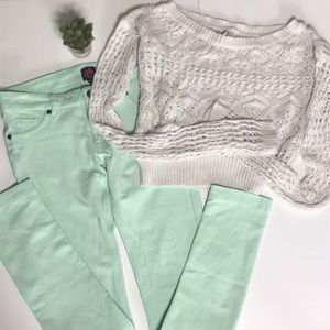 2B Bebe Mint Green Stretch Pants Jeggings